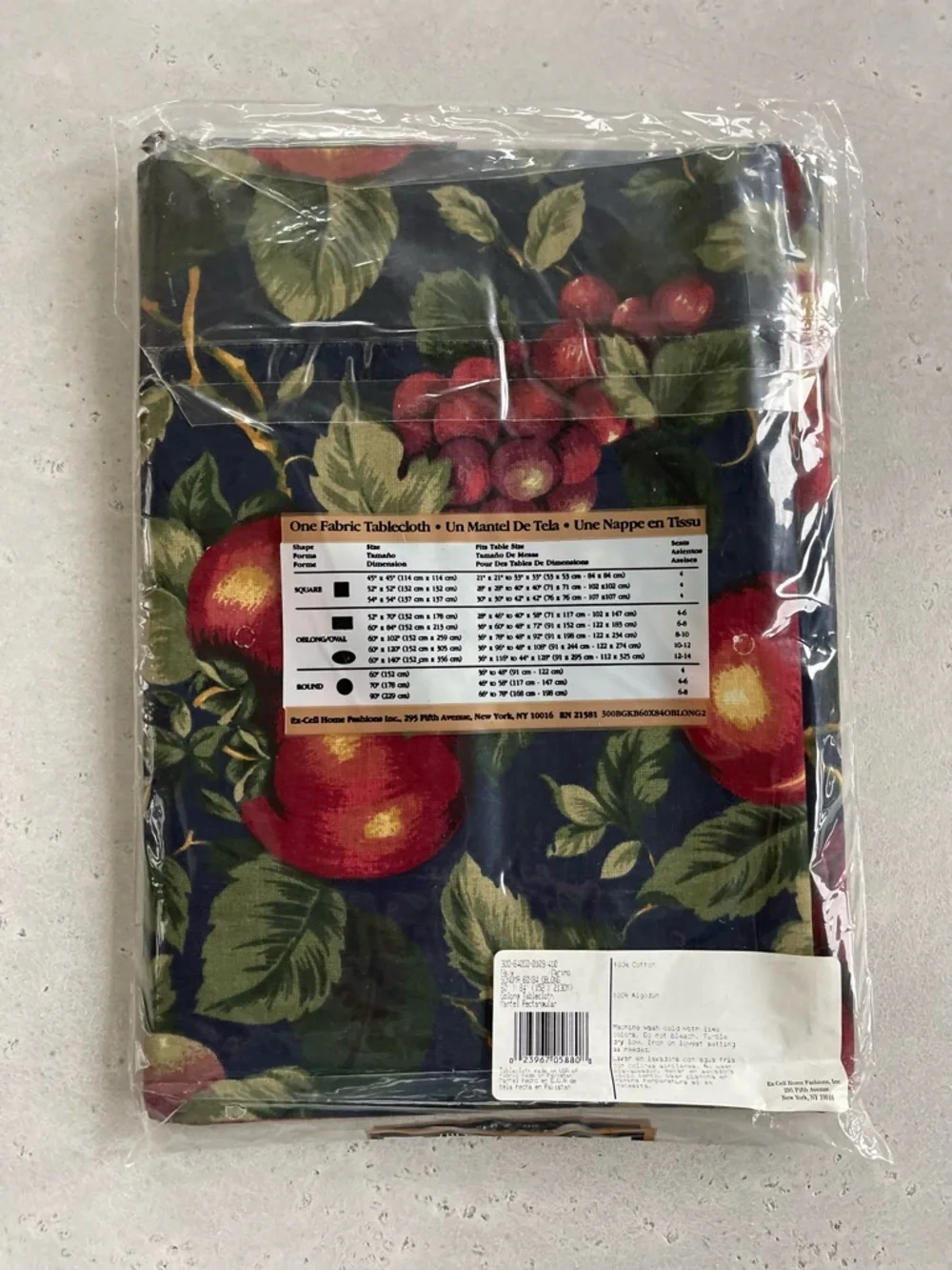 Vintage Kemp & Beatley NEW Sonoma Fruit Fabric Tablecloth 60x84